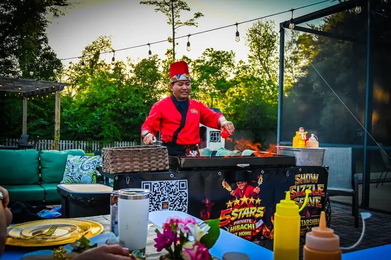 Hibachi fire show