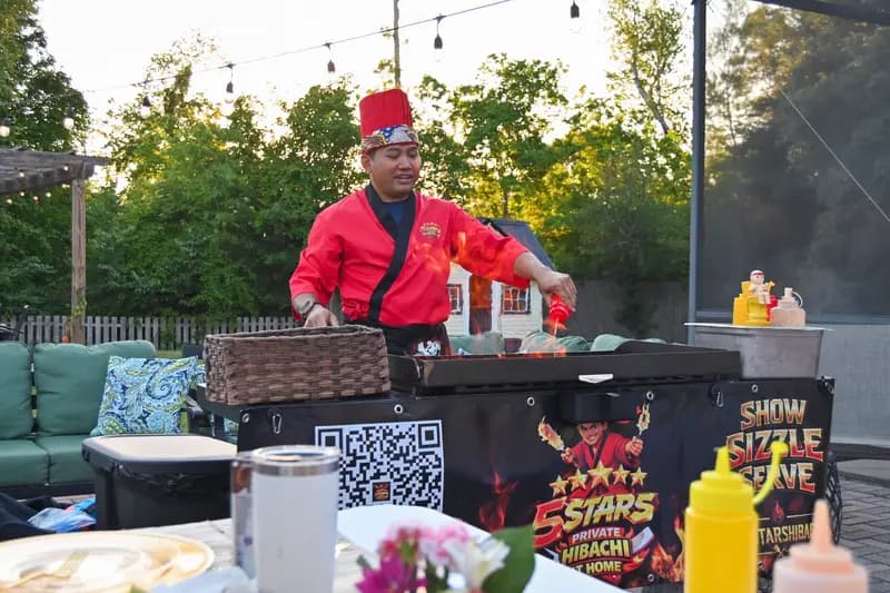 Hibachi chef at hibachi grill